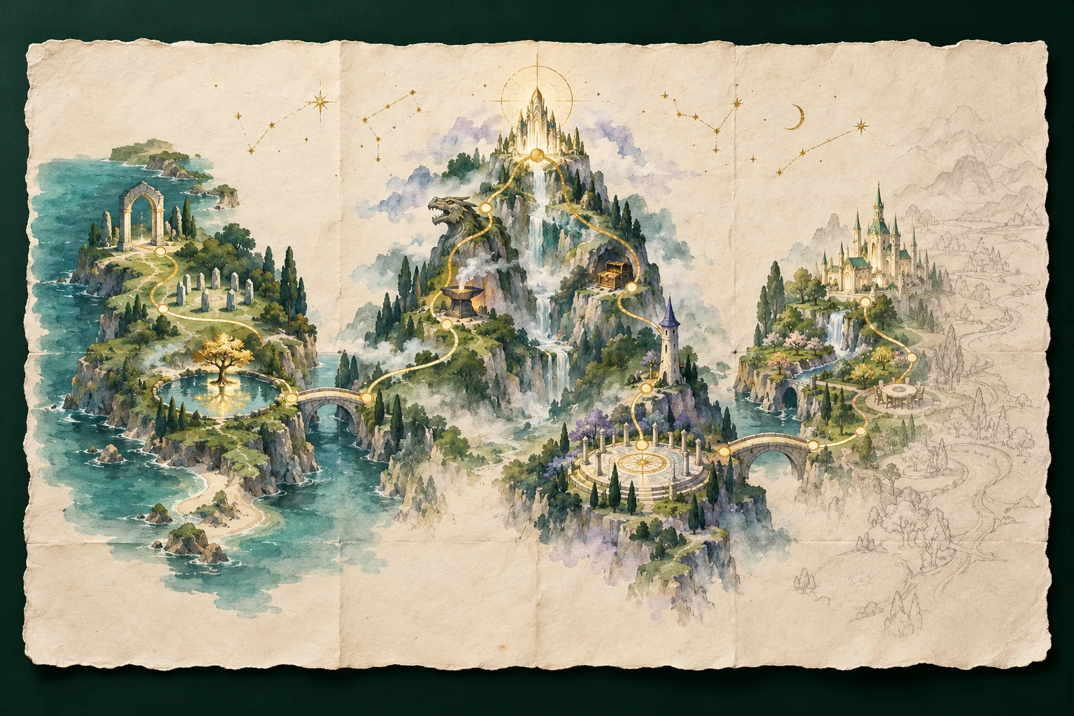Illustrated map of the journey